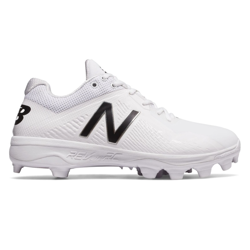 New Balance – White/Black Low Rubber Baseball Cleats (PL4040W4)