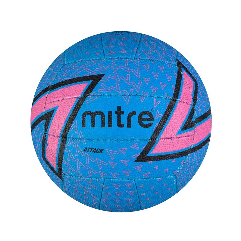 Mitre Attack 18 Panel Netball|5|4|Blue/Pink/Black