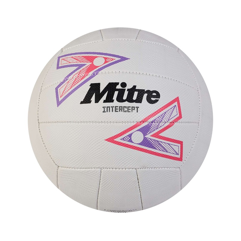 Mitre Intercept Netball|4|5|White/Purple/Pink