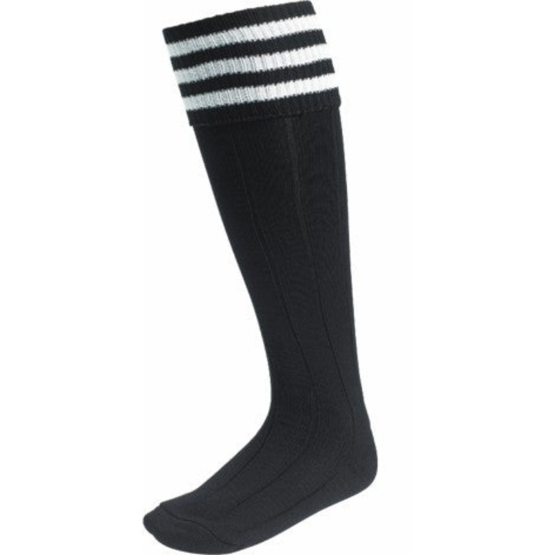 Euro Sock 3 Stripe|Large (7-11)|Medium (3-6.5)|Black/3 White