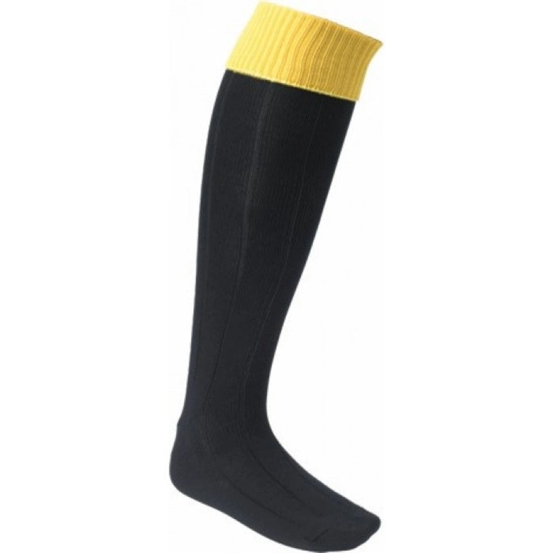 Euro Sock Turn Over Top|Large (7-11)|Medium (3-6.5)|Black/Amber|Black/Fluo Lime|Bottle/White